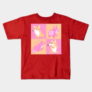 Quadruple the Corgi Trouble Kids T-Shirt